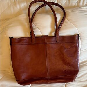 Patricia Nash Elegant Cinnamon Leather Tote Bag